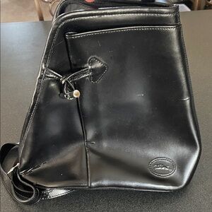Longchamp Black Leather Sling Bag